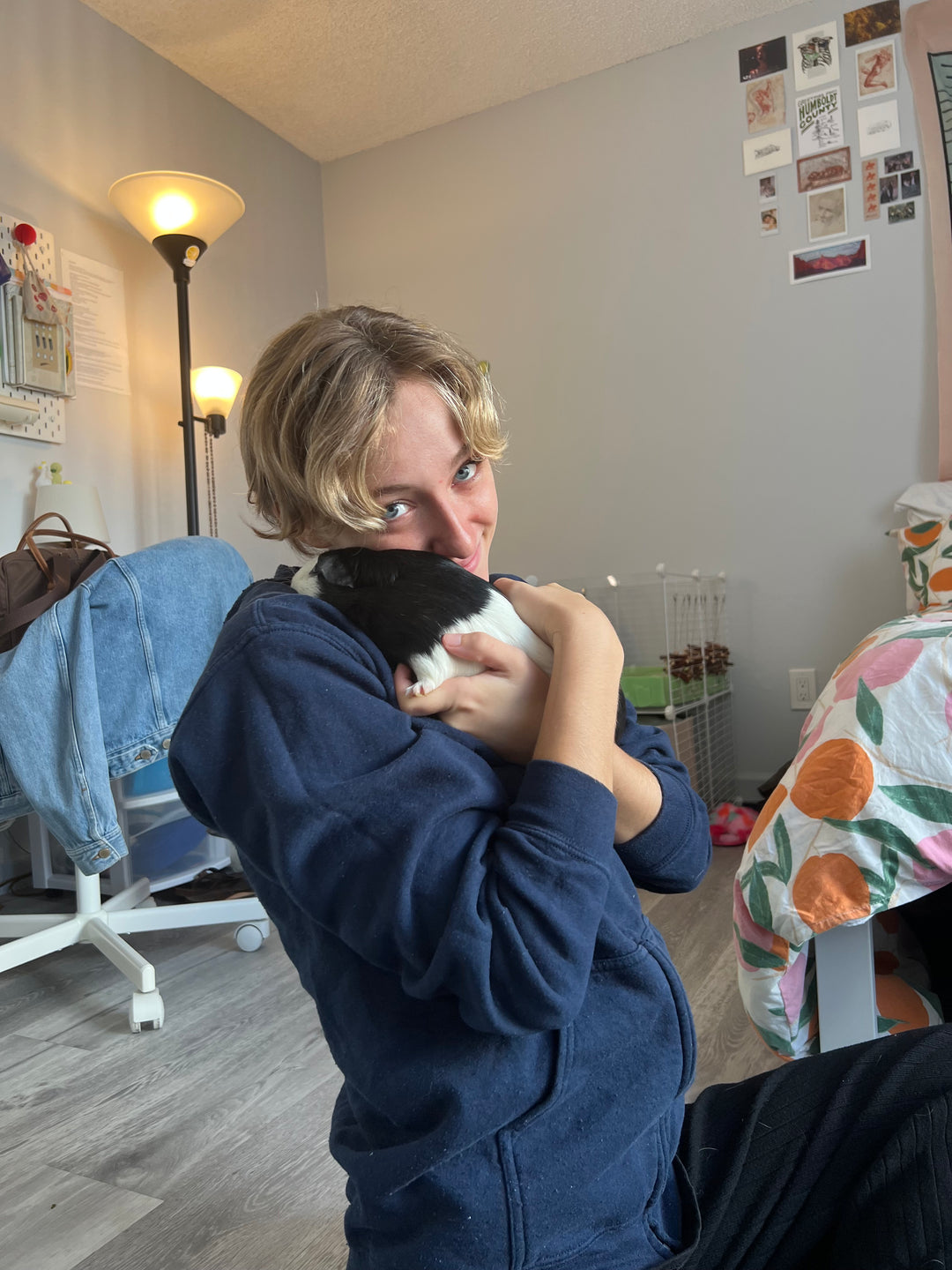 Emma and her best friend, Spy, the guinea pig
