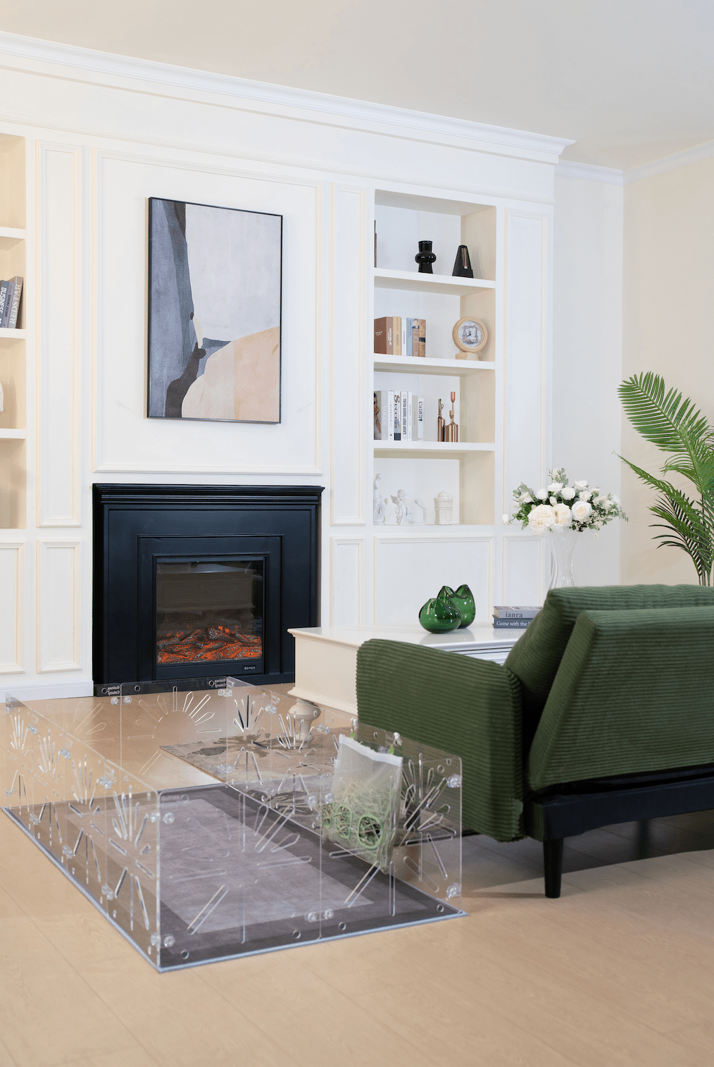 Guinea Colony Starter Kit - Critter Colony Club - Our guinea pig cages fit seamlessly into a modern living room with a fireplace; They look much better than midwest cages or c&c cages.